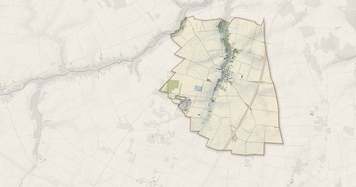 Portrait cartographique de Préfontaines : relief, eau, forêts, bâti et voies, calculés à partir des données de l'IGN