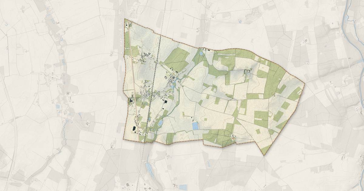 Portrait cartographique de Pressigny-les-Pins : relief, eau, forêts, bâti et voies, calculés à partir des données de l'IGN