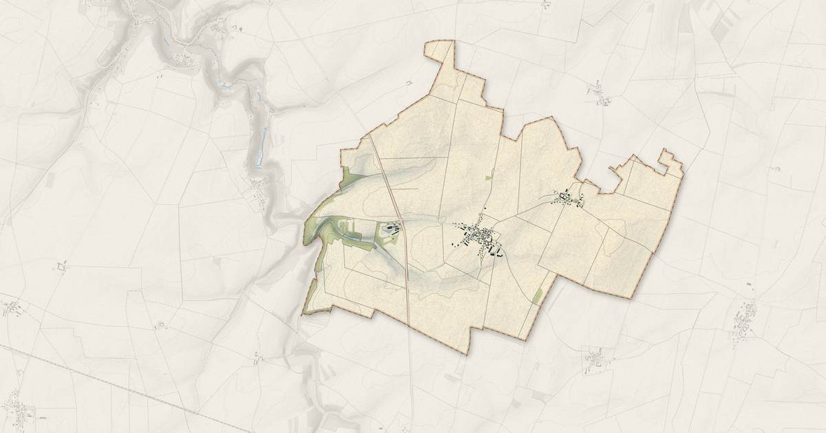 Portrait cartographique de Rouvres-Saint-Jean : relief, eau, forêts, bâti et voies, calculés à partir des données de l'IGN