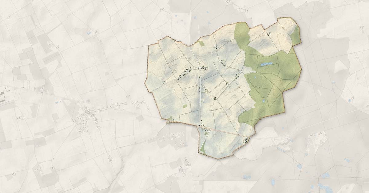 Portrait cartographique de Rozières-en-Beauce : relief, eau, forêts, bâti et voies, calculés à partir des données de l'IGN