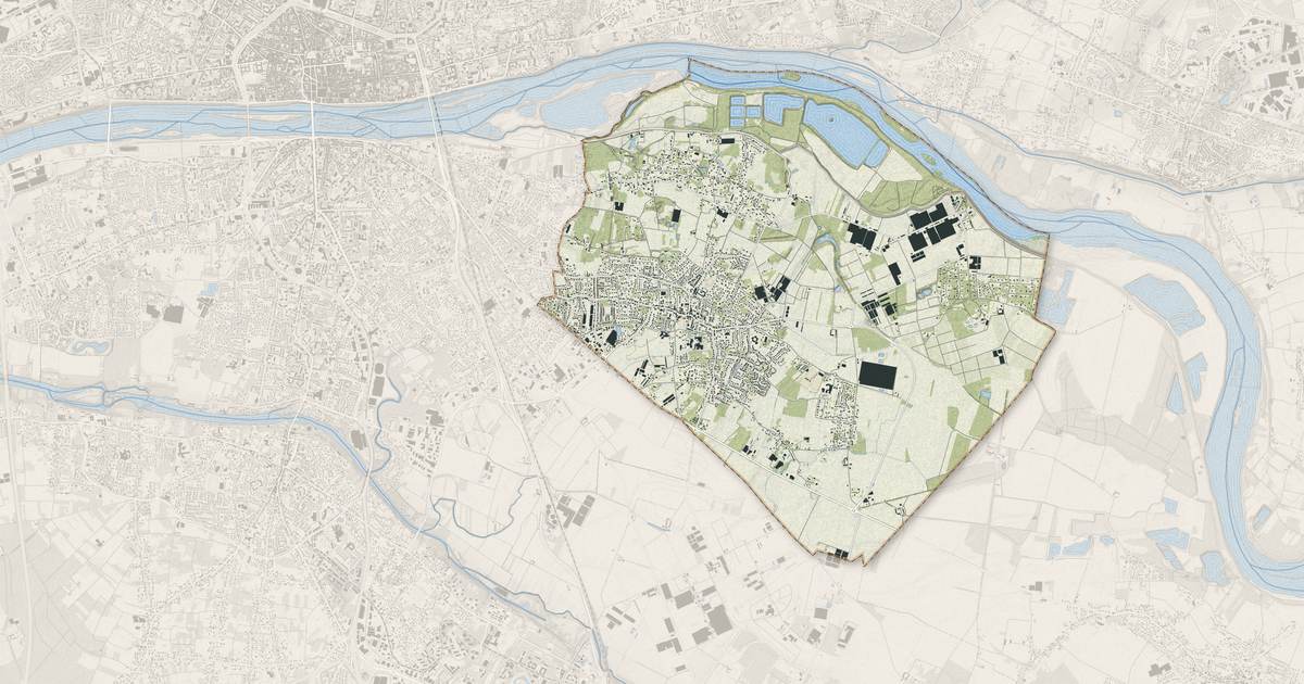 Portrait cartographique de Saint-Denis-en-Val : relief, eau, forêts, bâti et voies, calculés à partir des données de l'IGN