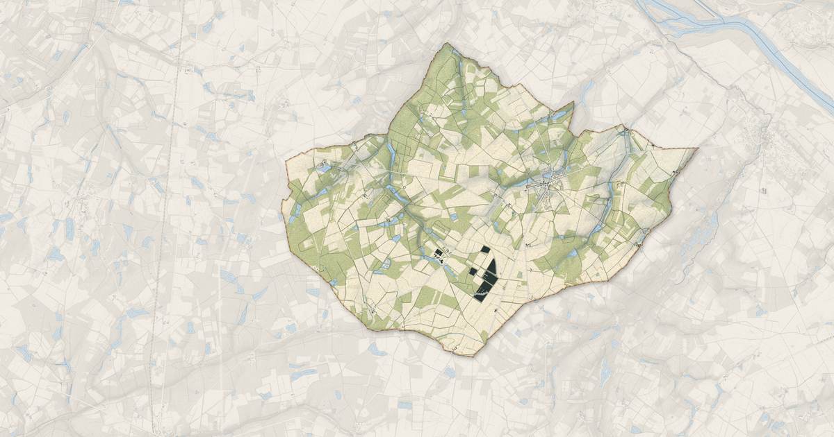 Portrait cartographique de Saint-Florent-le-Jeune : relief, eau, forêts, bâti et voies, calculés à partir des données de l'IGN