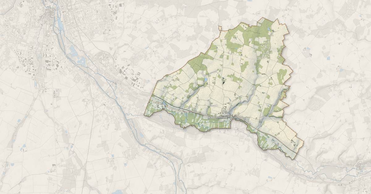 Portrait cartographique de Saint-Germain-des-Prés : relief, eau, forêts, bâti et voies, calculés à partir des données de l'IGN