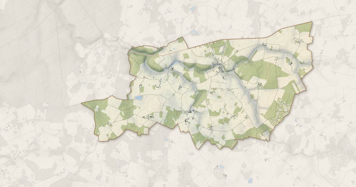 Portrait cartographique de La Selle-en-Hermoy : relief, eau, forêts, bâti et voies, calculés à partir des données de l'IGN