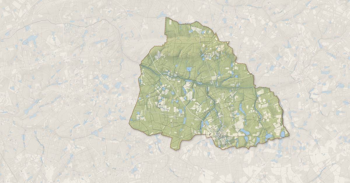 Portrait cartographique de Sennely : relief, eau, forêts, bâti et voies, calculés à partir des données de l'IGN