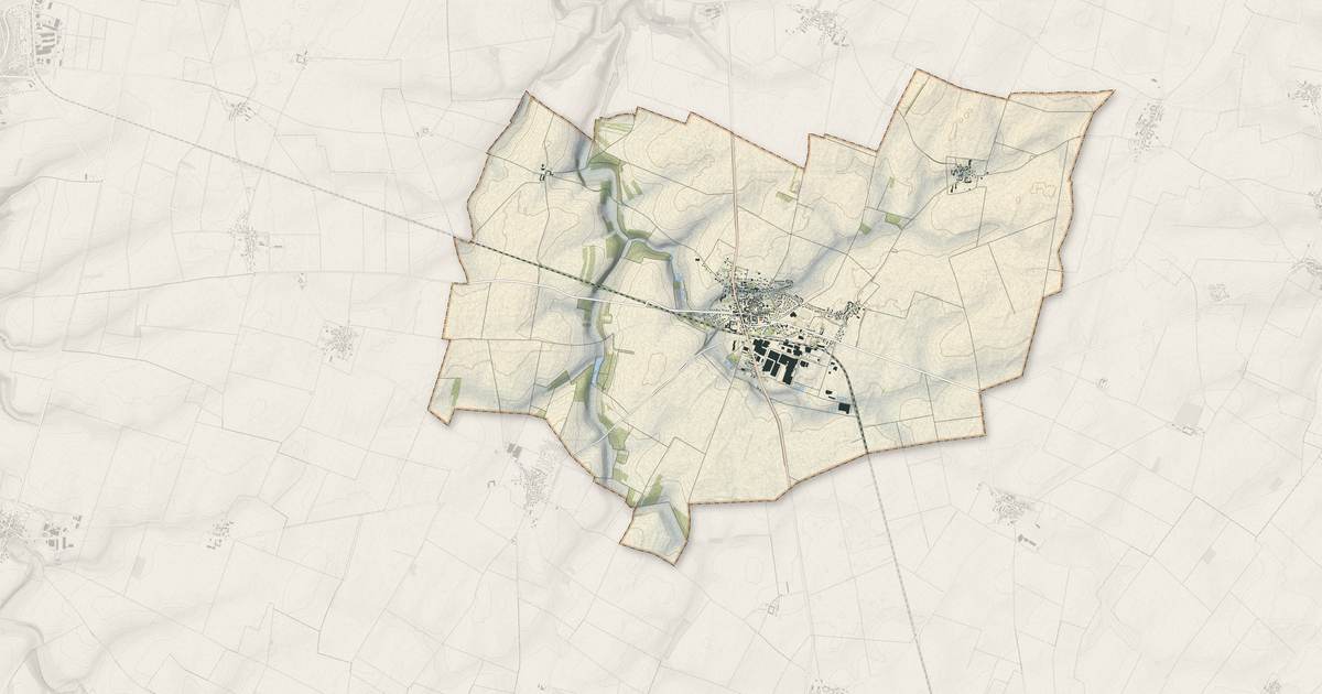 Portrait cartographique de Sermaises : relief, eau, forêts, bâti et voies, calculés à partir des données de l'IGN