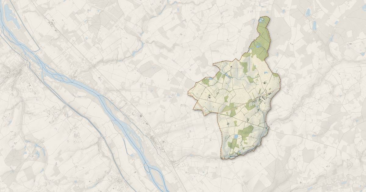 Portrait cartographique de Thou : relief, eau, forêts, bâti et voies, calculés à partir des données de l'IGN