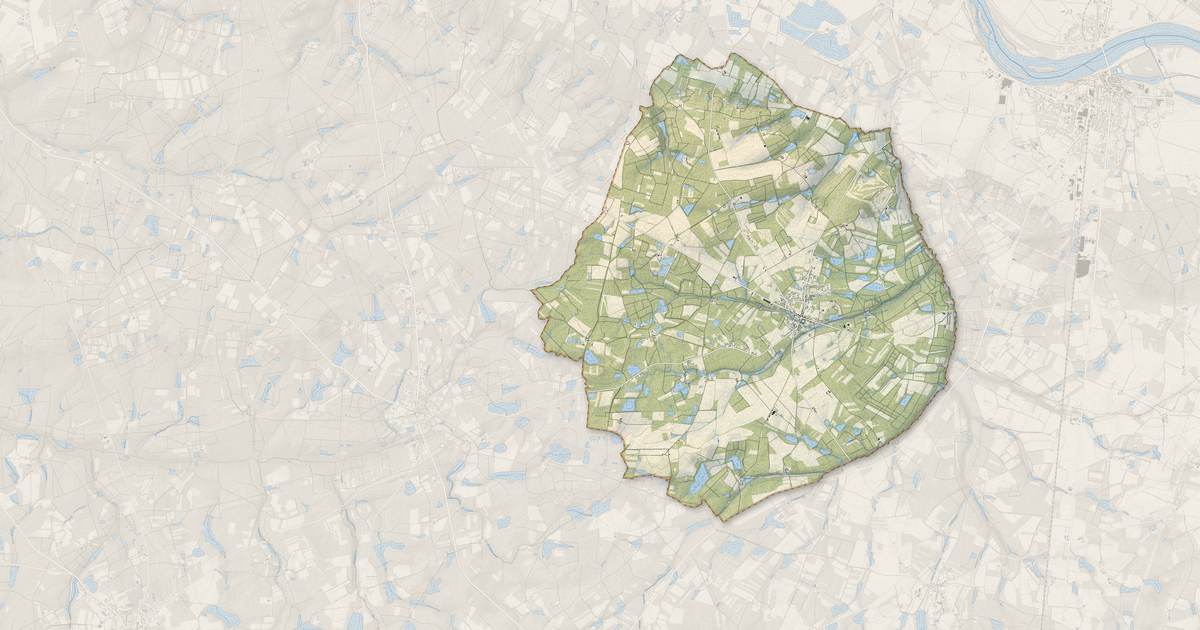 Portrait cartographique de Viglain : relief, eau, forêts, bâti et voies, calculés à partir des données de l'IGN