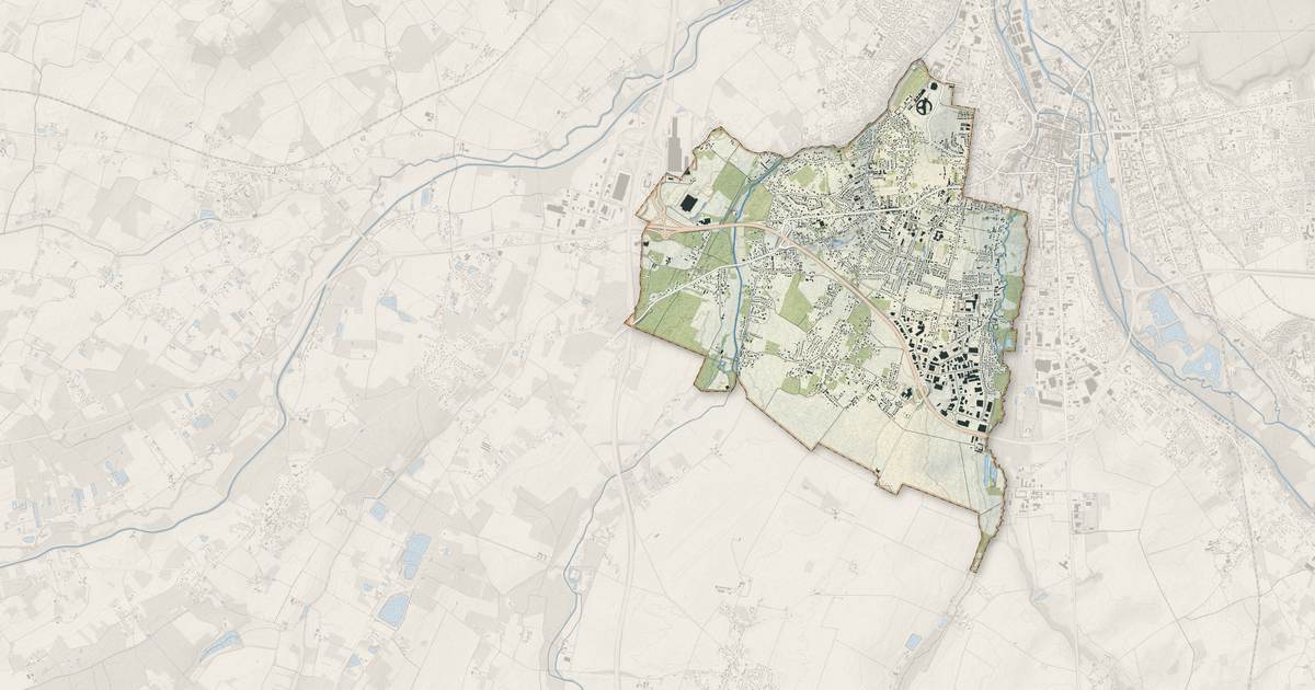 Portrait cartographique de Villemandeur : relief, eau, forêts, bâti et voies, calculés à partir des données de l'IGN