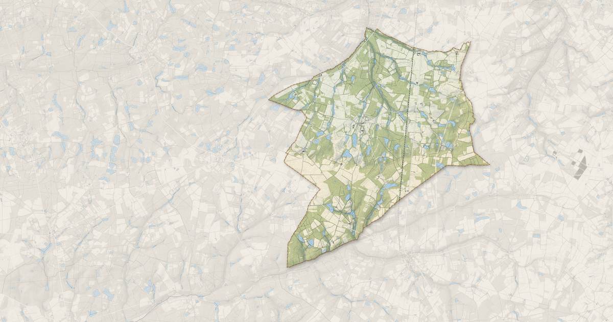 Portrait cartographique de Villemurlin : relief, eau, forêts, bâti et voies, calculés à partir des données de l'IGN