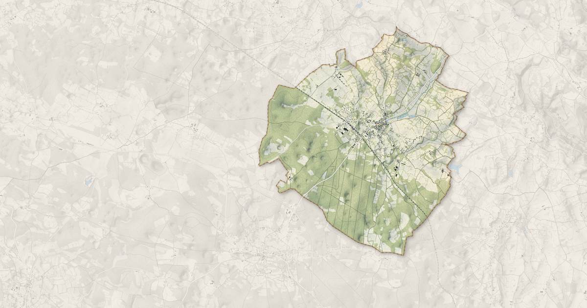 Portrait cartographique de Assier : relief, eau, forêts, bâti et voies, calculés à partir des données de l'IGN