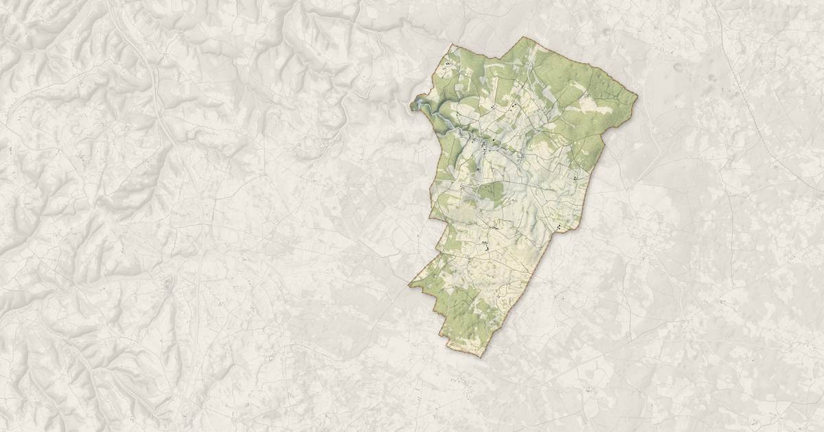 Portrait cartographique de Le Bastit : relief, eau, forêts, bâti et voies, calculés à partir des données de l'IGN