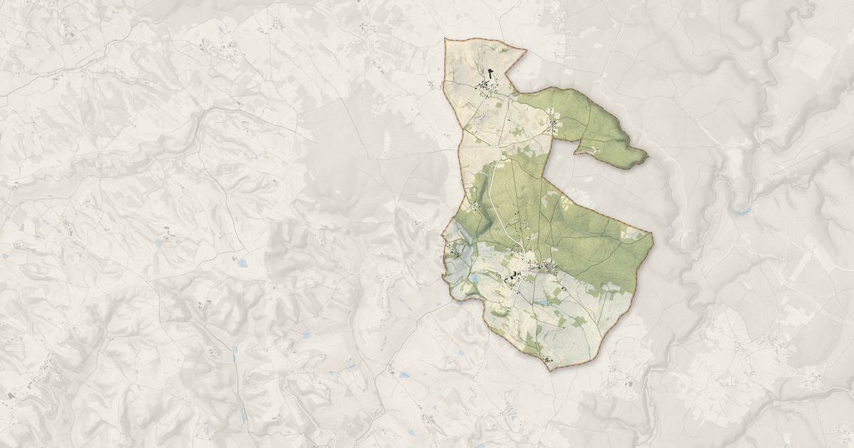 Portrait cartographique de Belmont-Sainte-Foi : relief, eau, forêts, bâti et voies, calculés à partir des données de l'IGN