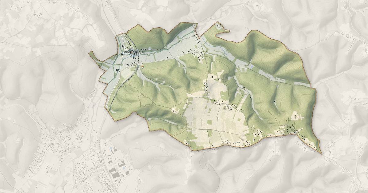 Portrait cartographique de Calamane : relief, eau, forêts, bâti et voies, calculés à partir des données de l'IGN