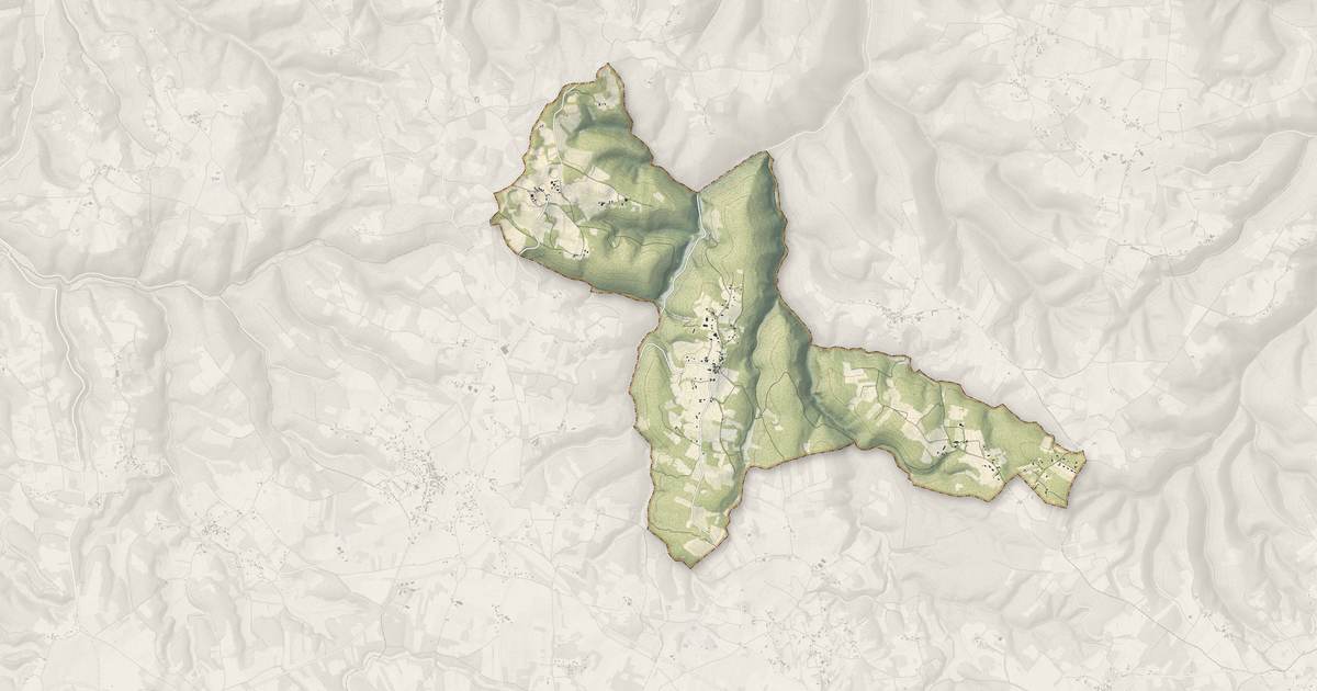 Portrait cartographique de Cambayrac : relief, eau, forêts, bâti et voies, calculés à partir des données de l'IGN