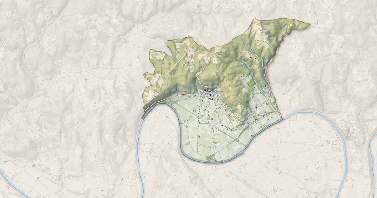 Portrait cartographique de Duravel : relief, eau, forêts, bâti et voies, calculés à partir des données de l'IGN