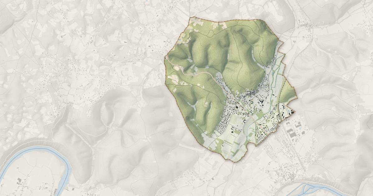 Portrait cartographique de Espère : relief, eau, forêts, bâti et voies, calculés à partir des données de l'IGN