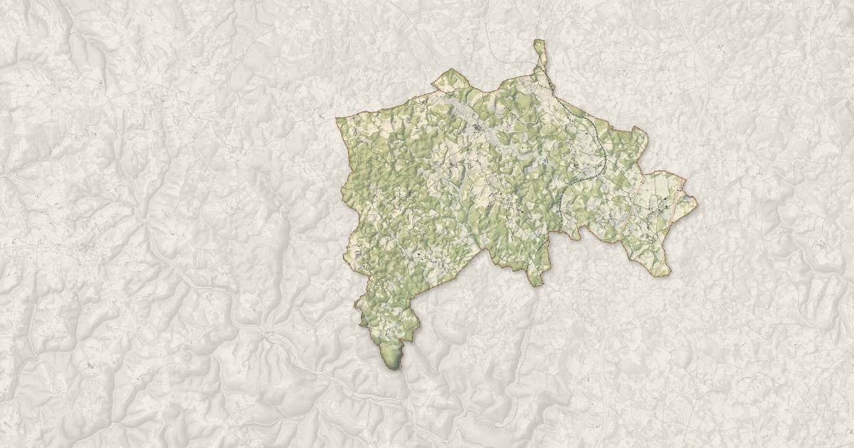 Portrait cartographique de Gignac : relief, eau, forêts, bâti et voies, calculés à partir des données de l'IGN