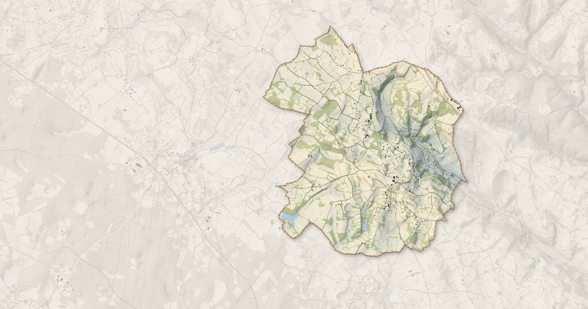 Portrait cartographique de Issepts : relief, eau, forêts, bâti et voies, calculés à partir des données de l'IGN