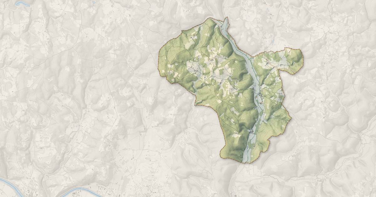 Portrait cartographique de Les Junies : relief, eau, forêts, bâti et voies, calculés à partir des données de l'IGN