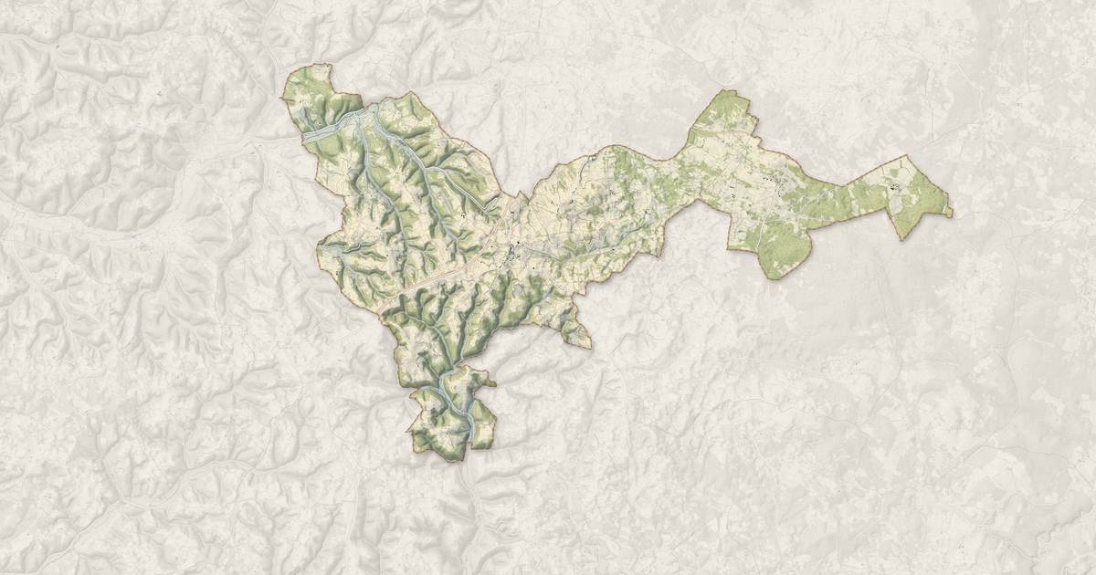Portrait cartographique de Cœur de Causse : relief, eau, forêts, bâti et voies, calculés à partir des données de l'IGN