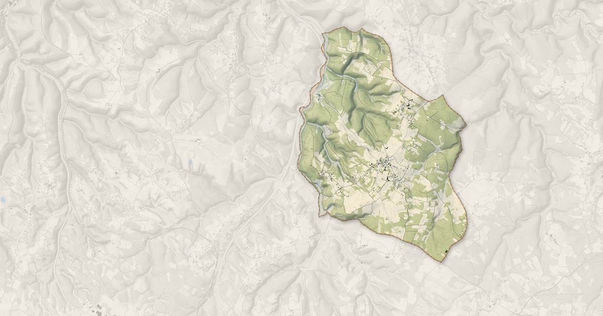 Portrait cartographique de Laburgade : relief, eau, forêts, bâti et voies, calculés à partir des données de l'IGN