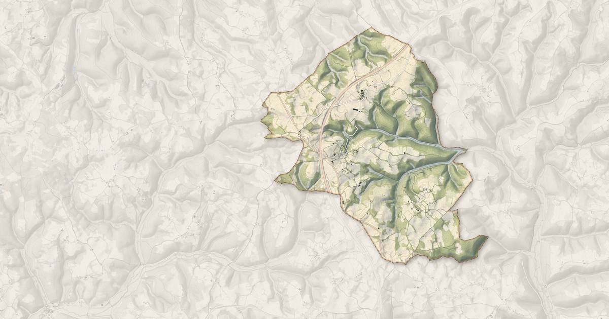 Portrait cartographique de Lamothe-Cassel : relief, eau, forêts, bâti et voies, calculés à partir des données de l'IGN