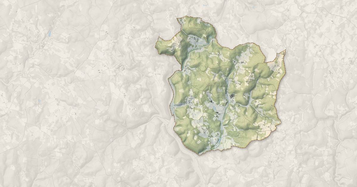 Portrait cartographique de Lherm : relief, eau, forêts, bâti et voies, calculés à partir des données de l'IGN