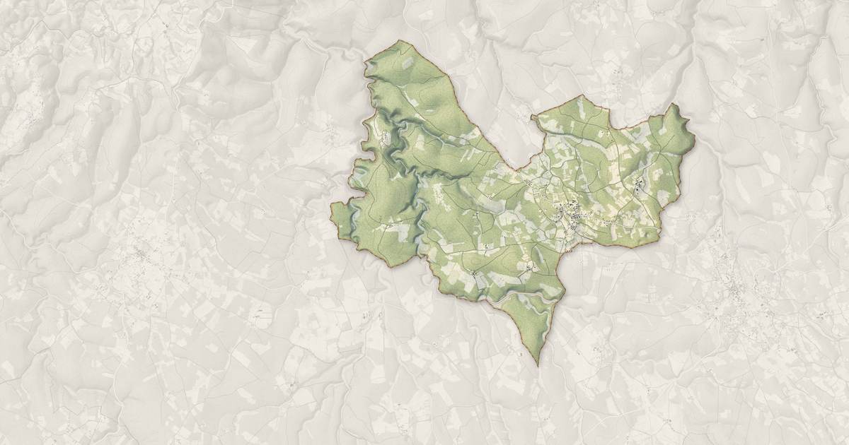 Portrait cartographique de Lugagnac : relief, eau, forêts, bâti et voies, calculés à partir des données de l'IGN