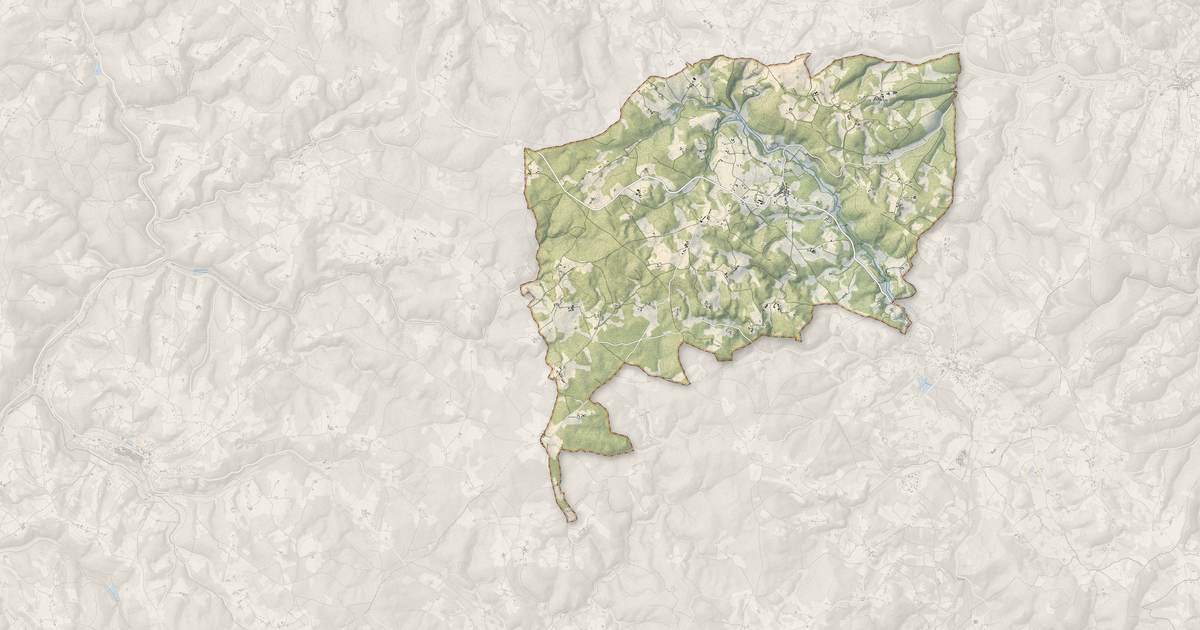 Portrait cartographique de Marminiac : relief, eau, forêts, bâti et voies, calculés à partir des données de l'IGN