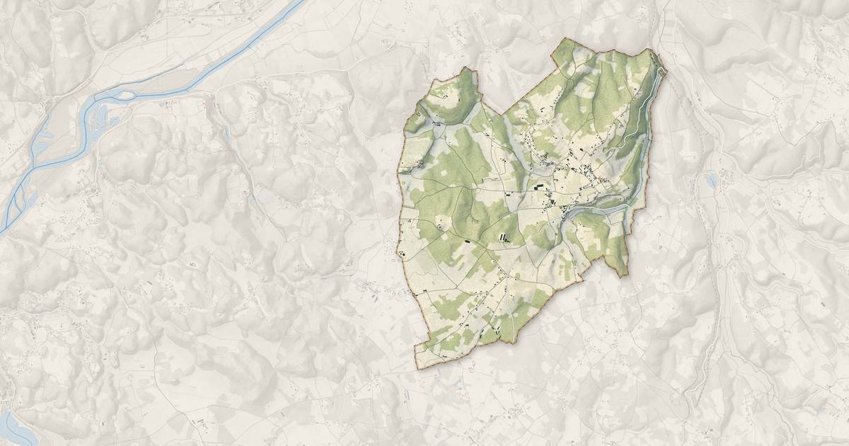 Portrait cartographique de Masclat : relief, eau, forêts, bâti et voies, calculés à partir des données de l'IGN