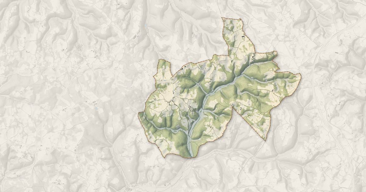 Portrait cartographique de Montamel : relief, eau, forêts, bâti et voies, calculés à partir des données de l'IGN