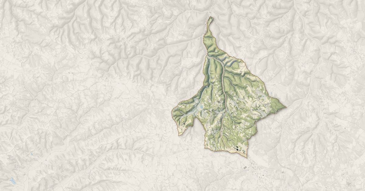 Portrait cartographique de Le Montat : relief, eau, forêts, bâti et voies, calculés à partir des données de l'IGN