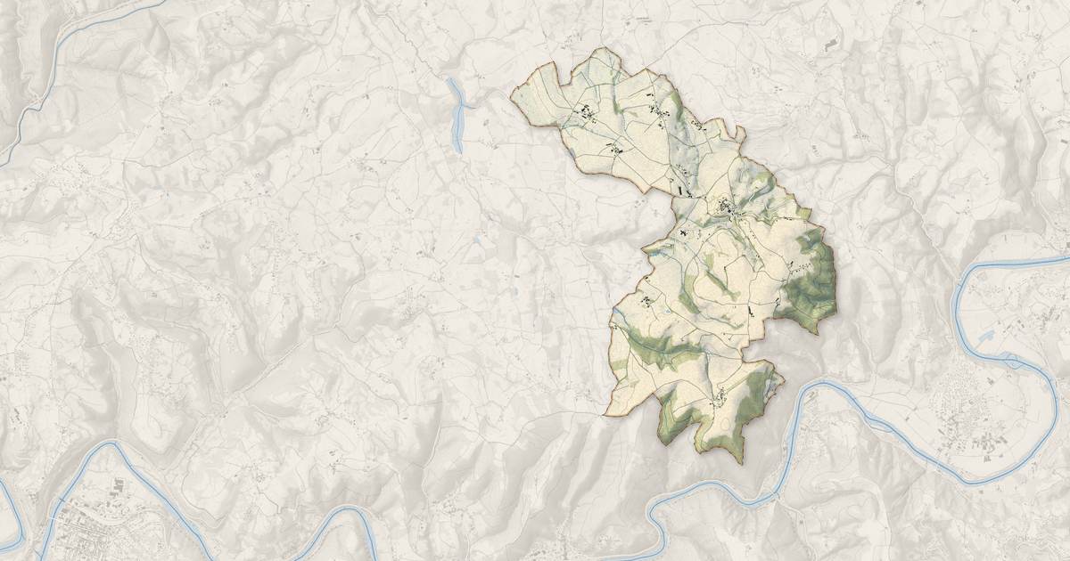 Portrait cartographique de Montredon : relief, eau, forêts, bâti et voies, calculés à partir des données de l'IGN