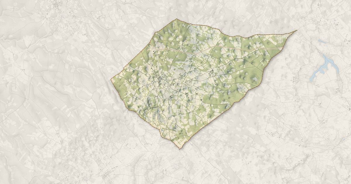 Portrait cartographique de Promilhanes : relief, eau, forêts, bâti et voies, calculés à partir des données de l'IGN