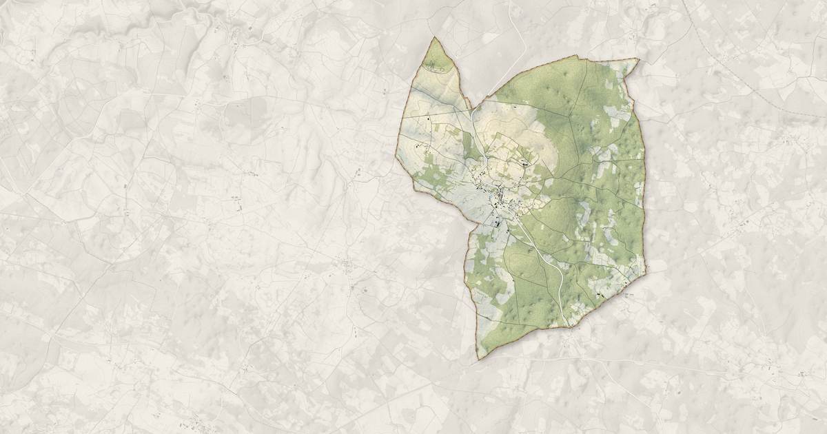 Portrait cartographique de Reilhac : relief, eau, forêts, bâti et voies, calculés à partir des données de l'IGN