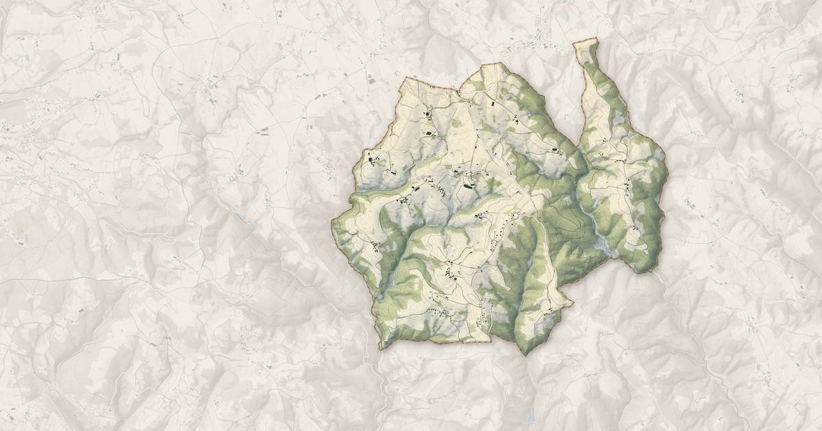 Portrait cartographique de Sainte-Colombe : relief, eau, forêts, bâti et voies, calculés à partir des données de l'IGN