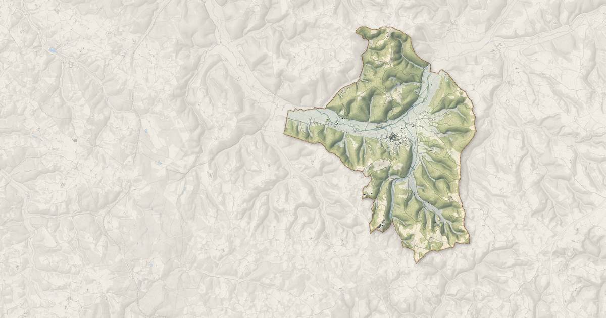 Portrait cartographique de Saint-Germain-du-Bel-Air : relief, eau, forêts, bâti et voies, calculés à partir des données de l'IGN
