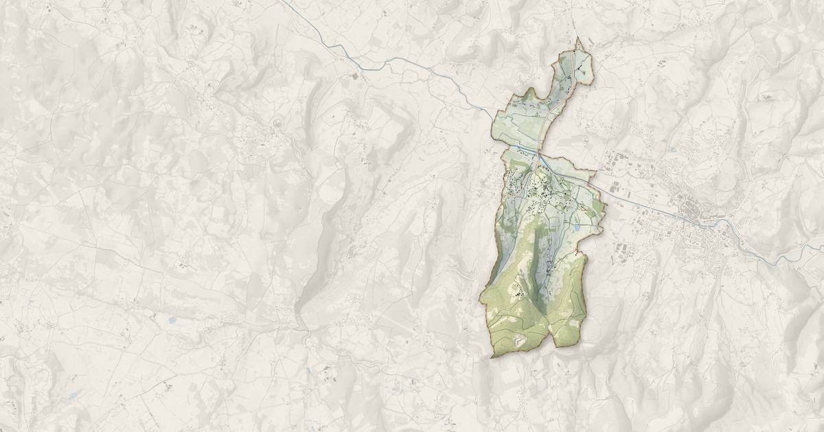 Portrait cartographique de Saint-Jean-Lespinasse : relief, eau, forêts, bâti et voies, calculés à partir des données de l'IGN