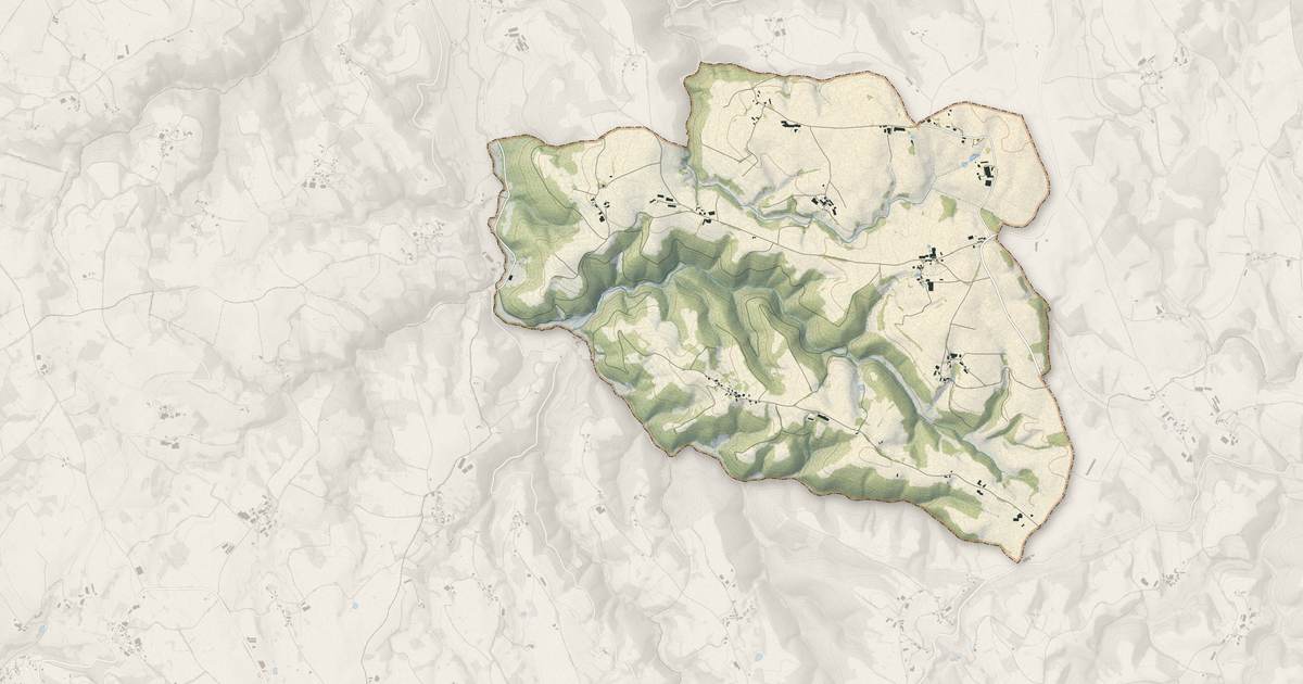 Portrait cartographique de Saint-Médard-Nicourby : relief, eau, forêts, bâti et voies, calculés à partir des données de l'IGN