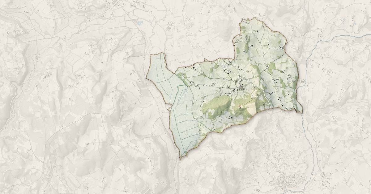 Portrait cartographique de Saint-Michel-de-Bannières : relief, eau, forêts, bâti et voies, calculés à partir des données de l'IGN