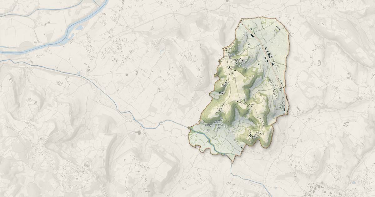 Portrait cartographique de Saint-Michel-Loubéjou : relief, eau, forêts, bâti et voies, calculés à partir des données de l'IGN