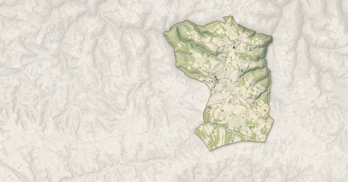 Portrait cartographique de Sauzet : relief, eau, forêts, bâti et voies, calculés à partir des données de l'IGN