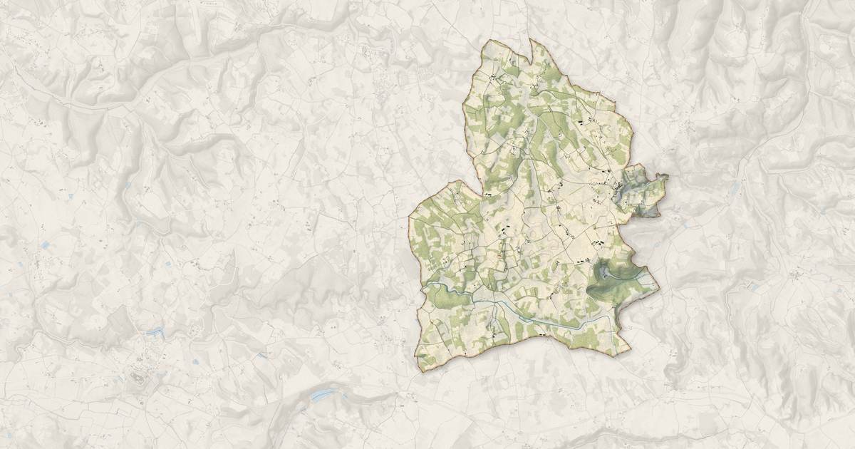 Portrait cartographique de Sérignac : relief, eau, forêts, bâti et voies, calculés à partir des données de l'IGN