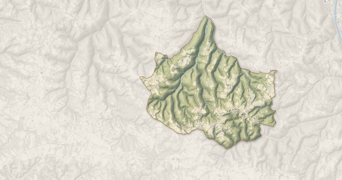Portrait cartographique de Trespoux-Rassiels : relief, eau, forêts, bâti et voies, calculés à partir des données de l'IGN