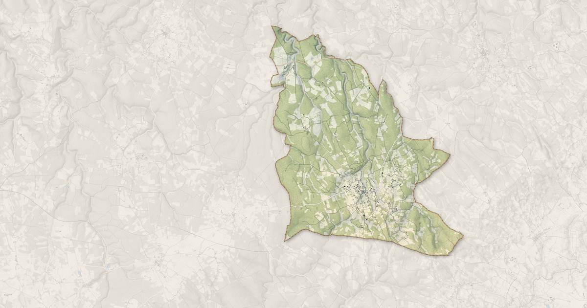 Portrait cartographique de Varaire : relief, eau, forêts, bâti et voies, calculés à partir des données de l'IGN
