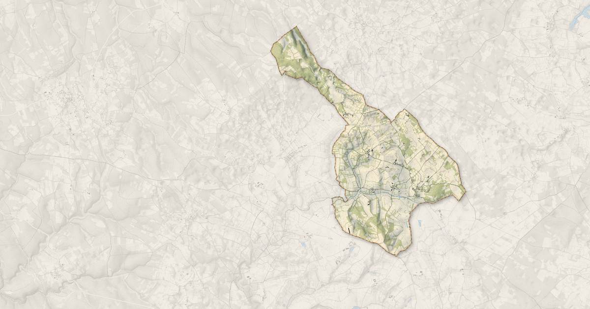 Portrait cartographique de Vidaillac : relief, eau, forêts, bâti et voies, calculés à partir des données de l'IGN