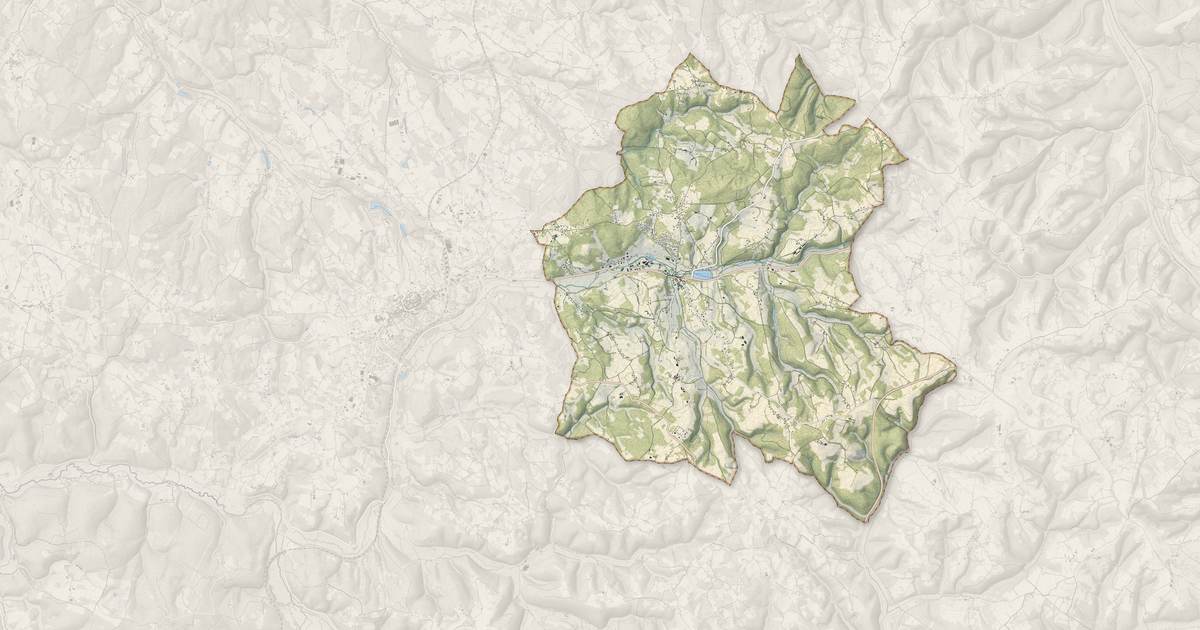 Portrait cartographique de Le Vigan-en-Quercy : relief, eau, forêts, bâti et voies, calculés à partir des données de l'IGN