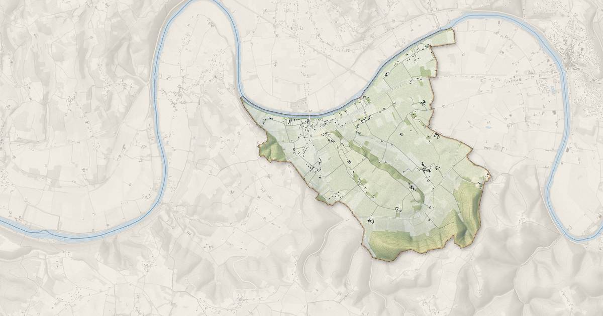 Portrait cartographique de Vire-sur-Lot : relief, eau, forêts, bâti et voies, calculés à partir des données de l'IGN