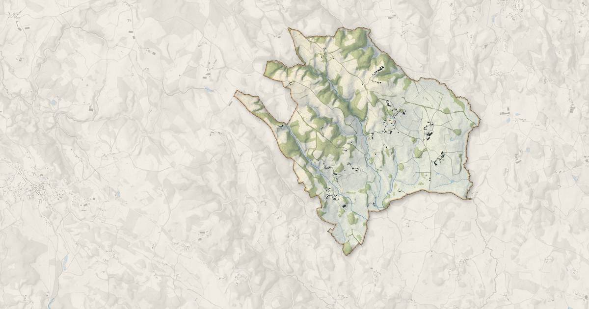 Portrait cartographique de Bessonies : relief, eau, forêts, bâti et voies, calculés à partir des données de l'IGN